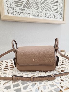Little Bunny Pebbled Crossbody Bag in Taupe Brown